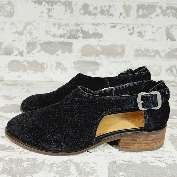 Crown Vintage Women's Black Open Toe Loafer Shoes V328 - Picture 1 of 9